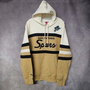 NWT Mitchell & Ness NBA San Antonio Spurs Head Coach Script Hoodie Mens L $110